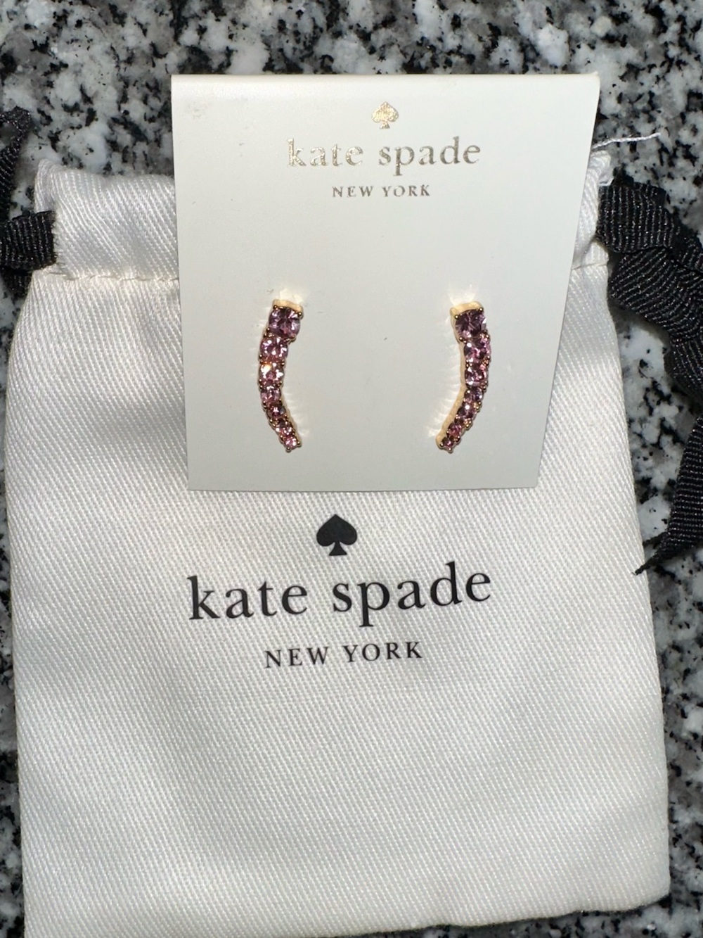 NWT Kate Spade Pink and Gold Earrings with Dusty - Picture 3 of 5